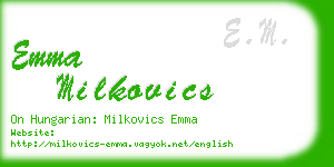 emma milkovics business card